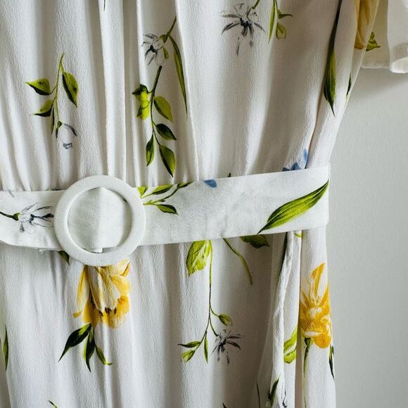 French Connection Cream Floral Belted High-Low Dress Size 6 NWOT - Picture 10 of 13